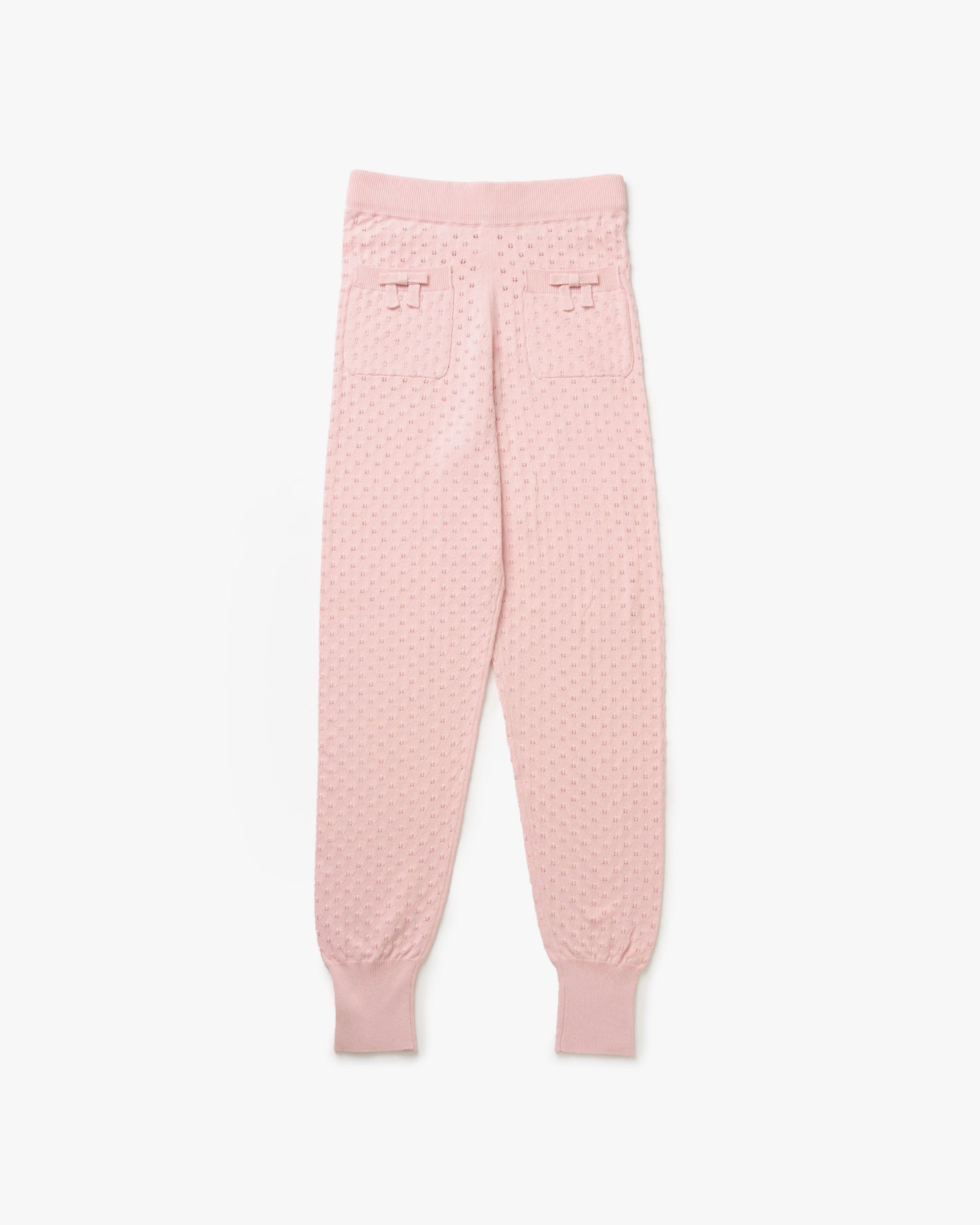 Cotton Bow Knit Leggings(Pink)