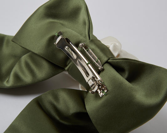Satin Rose Barrette(Ivory)