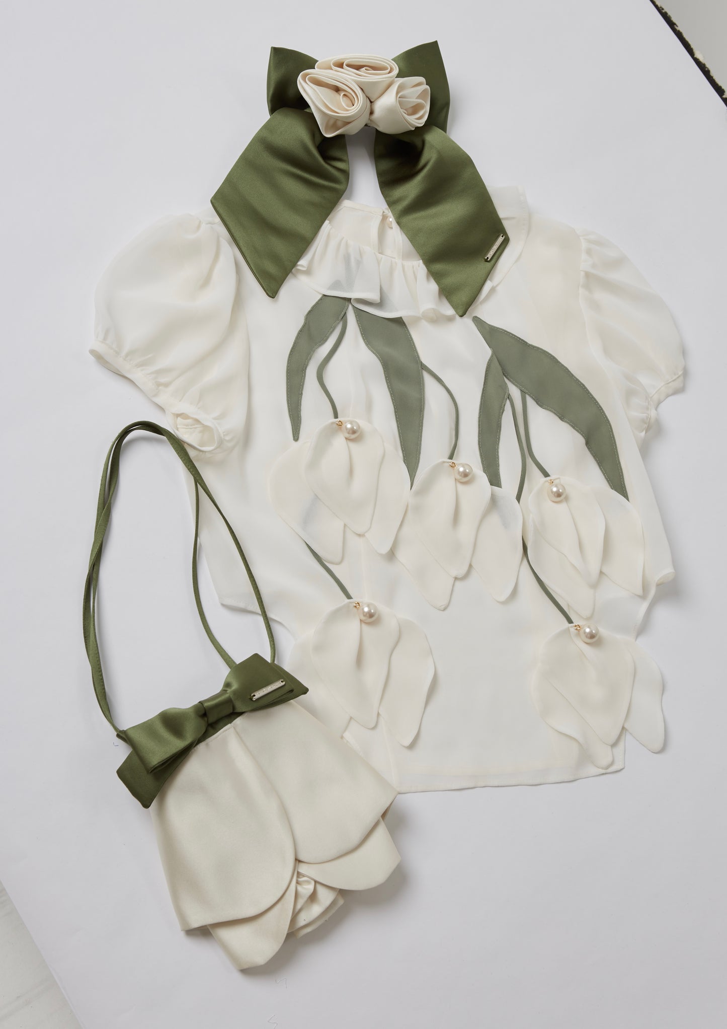 Satin Rose Bag(Ivory)