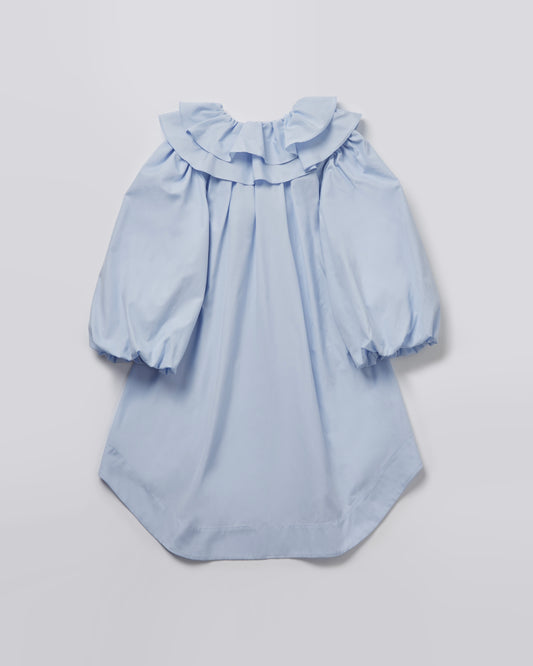 Cotton Short Nightdress(Light Blue)