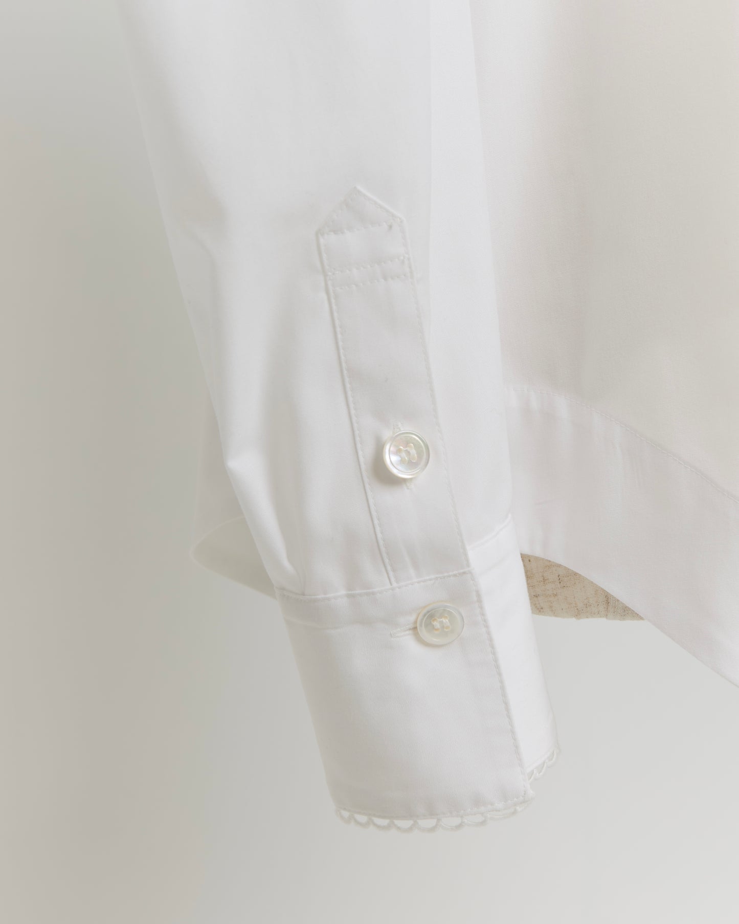 Cotton Ruffle Shirt(White)