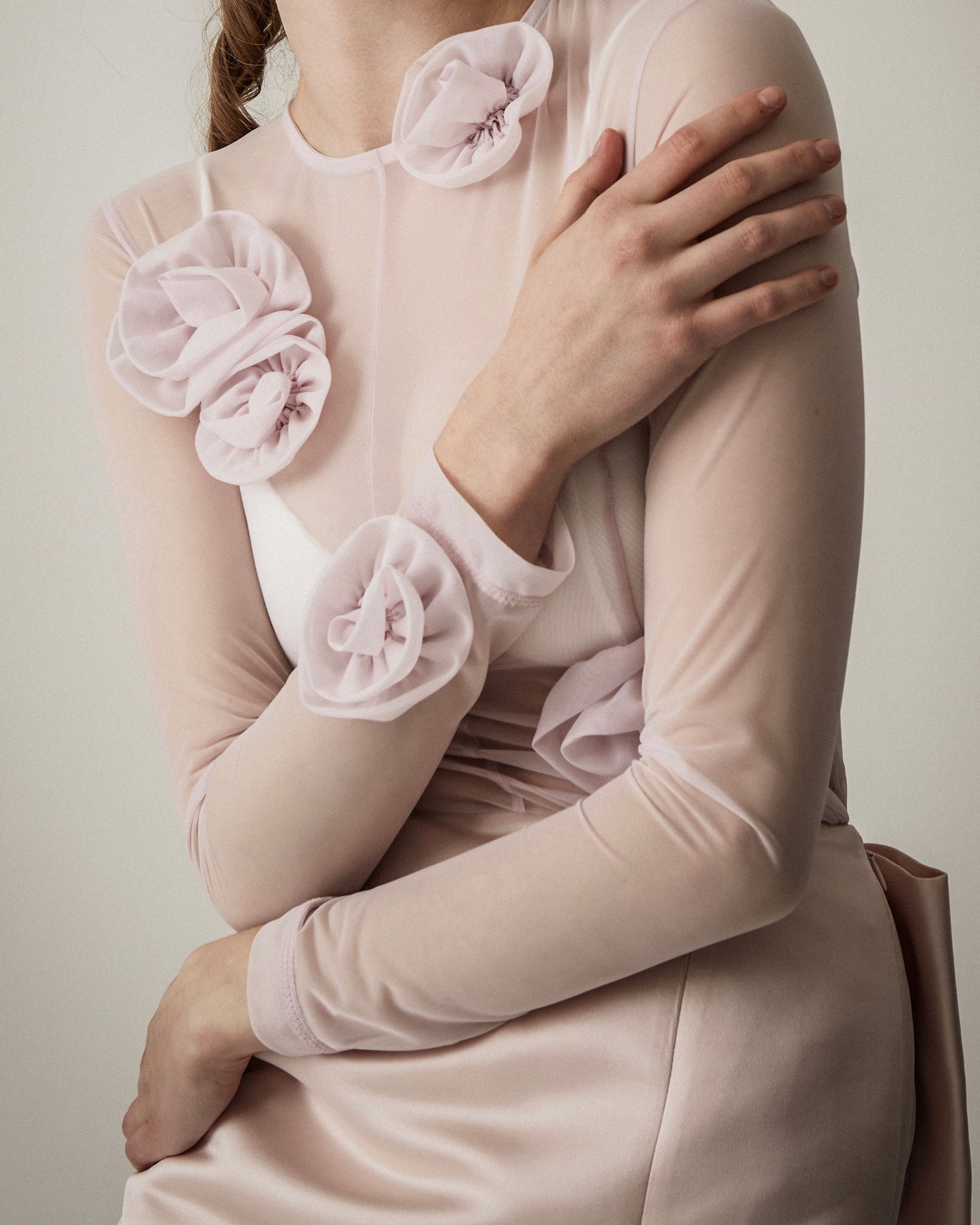 Sheer Roses Tops(Pink)