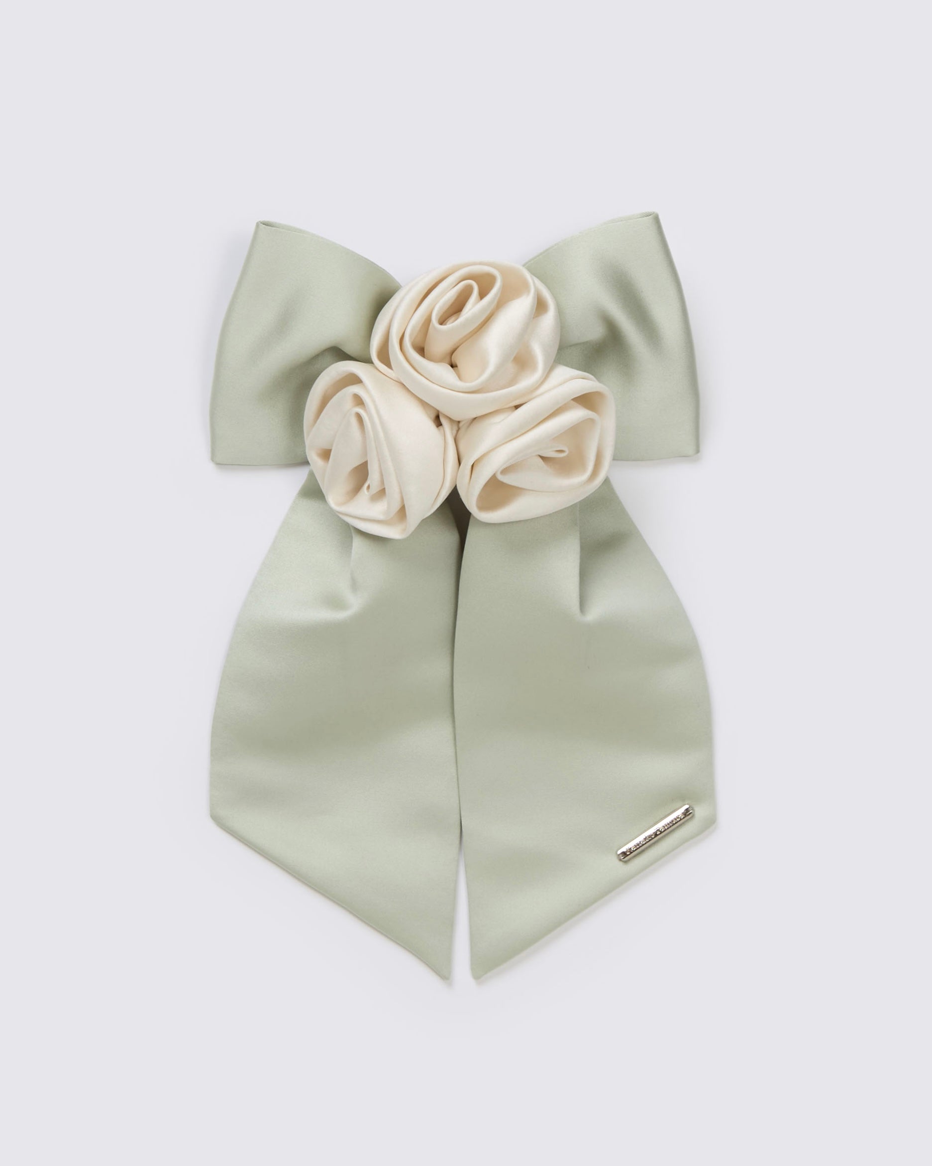 ヘアアクセサリー Satin Rose Barrette(Ivory) kanako tamura Satin Rose Barrette(Ivory) – Kanako Tamura
