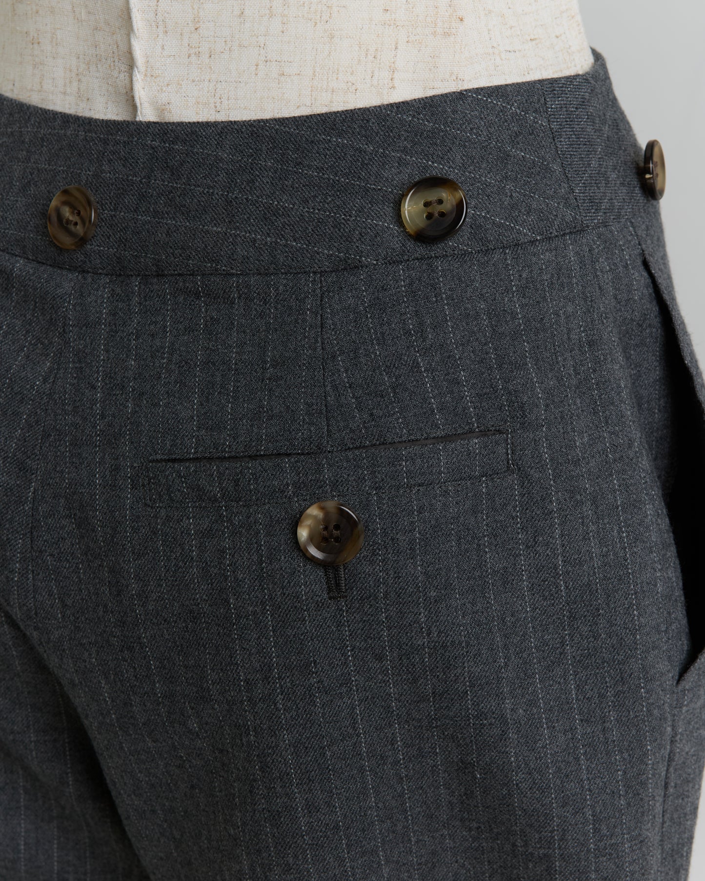 Striped Wool Layered Long Drawers(Gray)