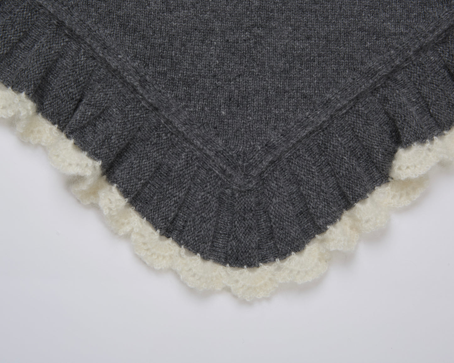 Ruffle Knit Stole(Light Blue)