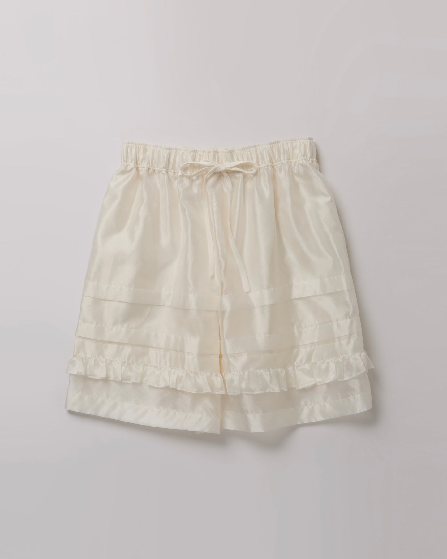 Silk Organza Ruffled Short Pants(Green)
