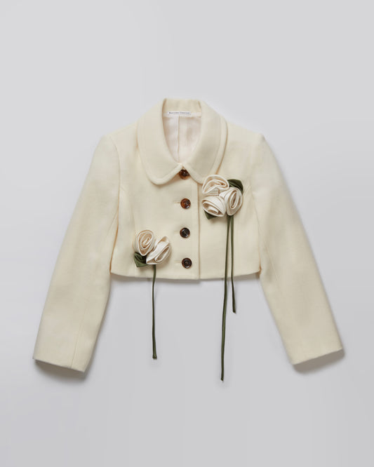 Wool Roses Short Coat(Light Blue)