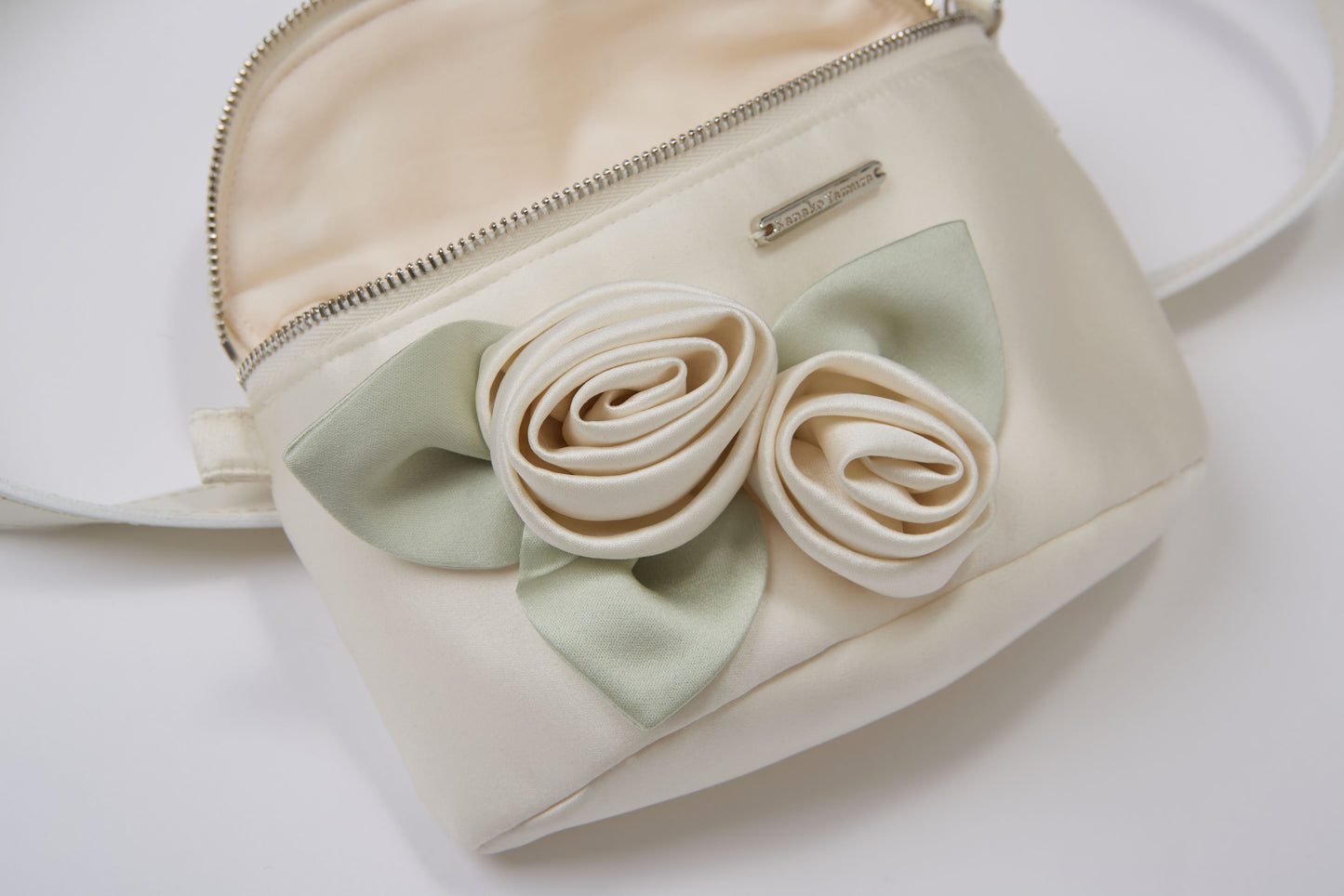 Satin Rose Belt Bag(Brown)