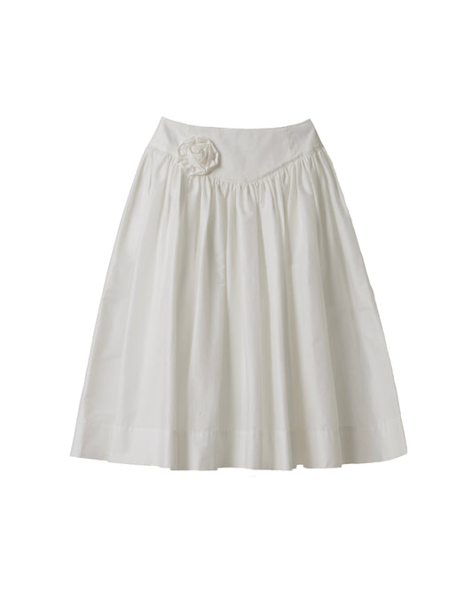 Rose gathered skirt(White)