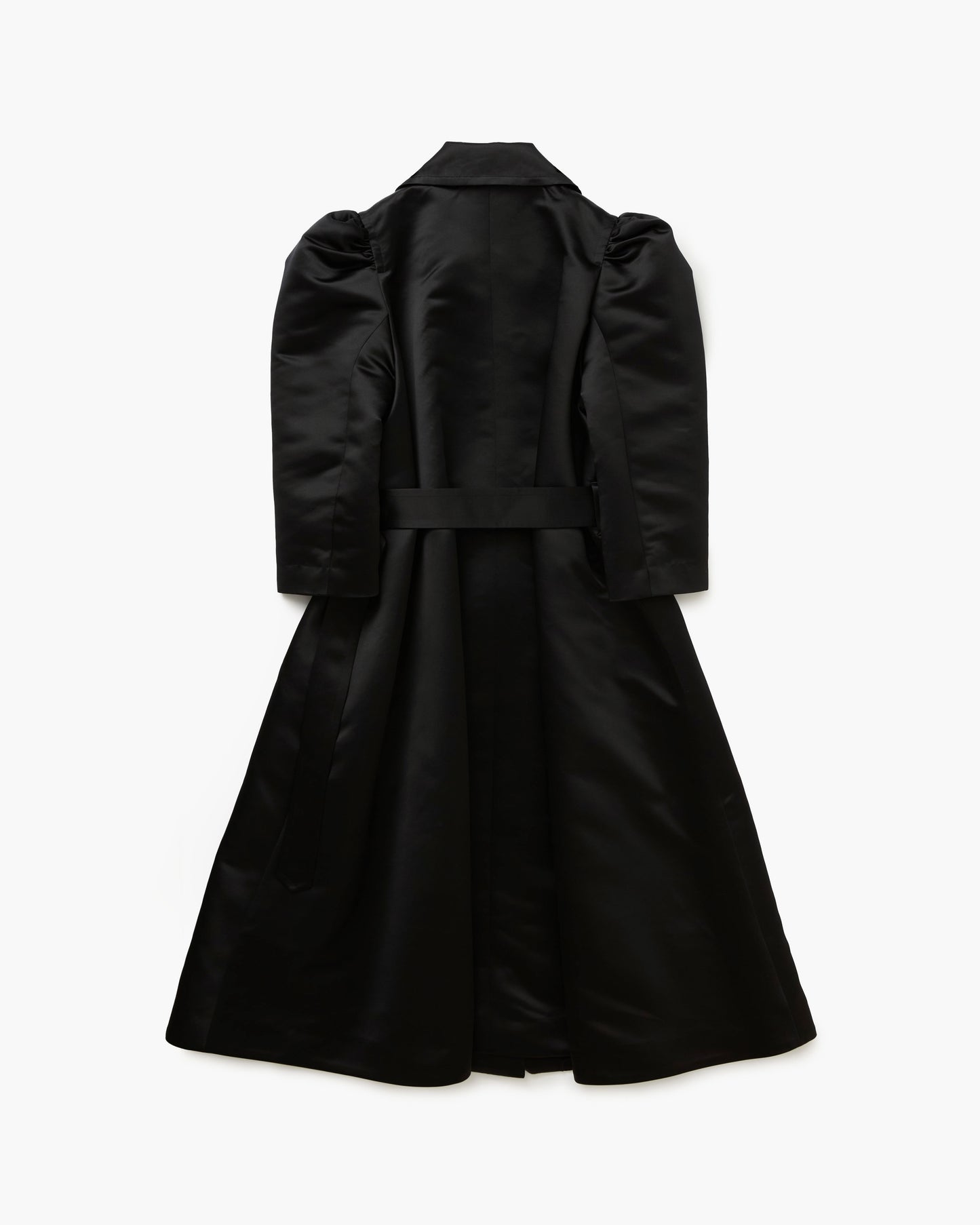 Satin Puff Sleeve Coat(Black)