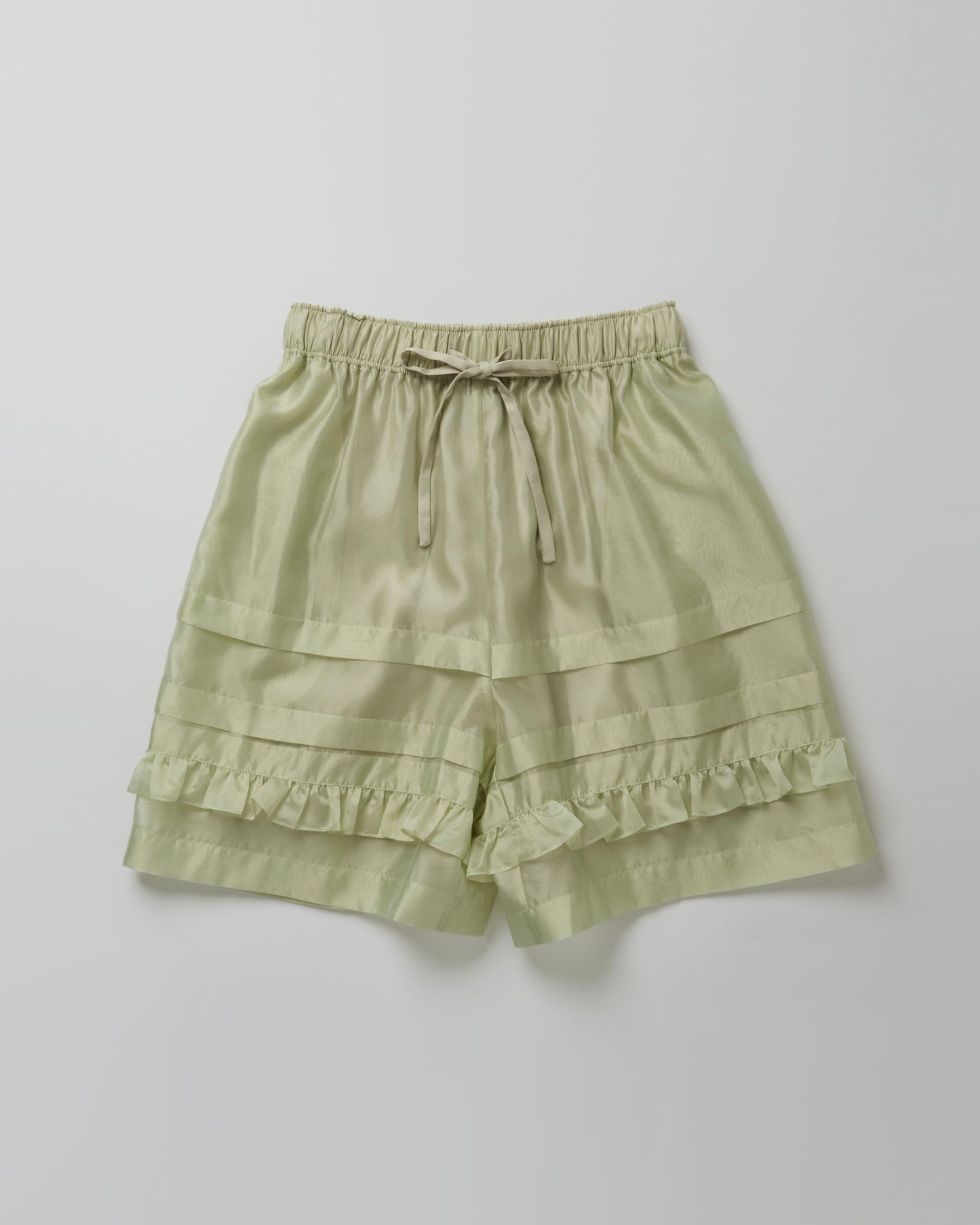 Silk Organza Ruffled Short Pants(Black)