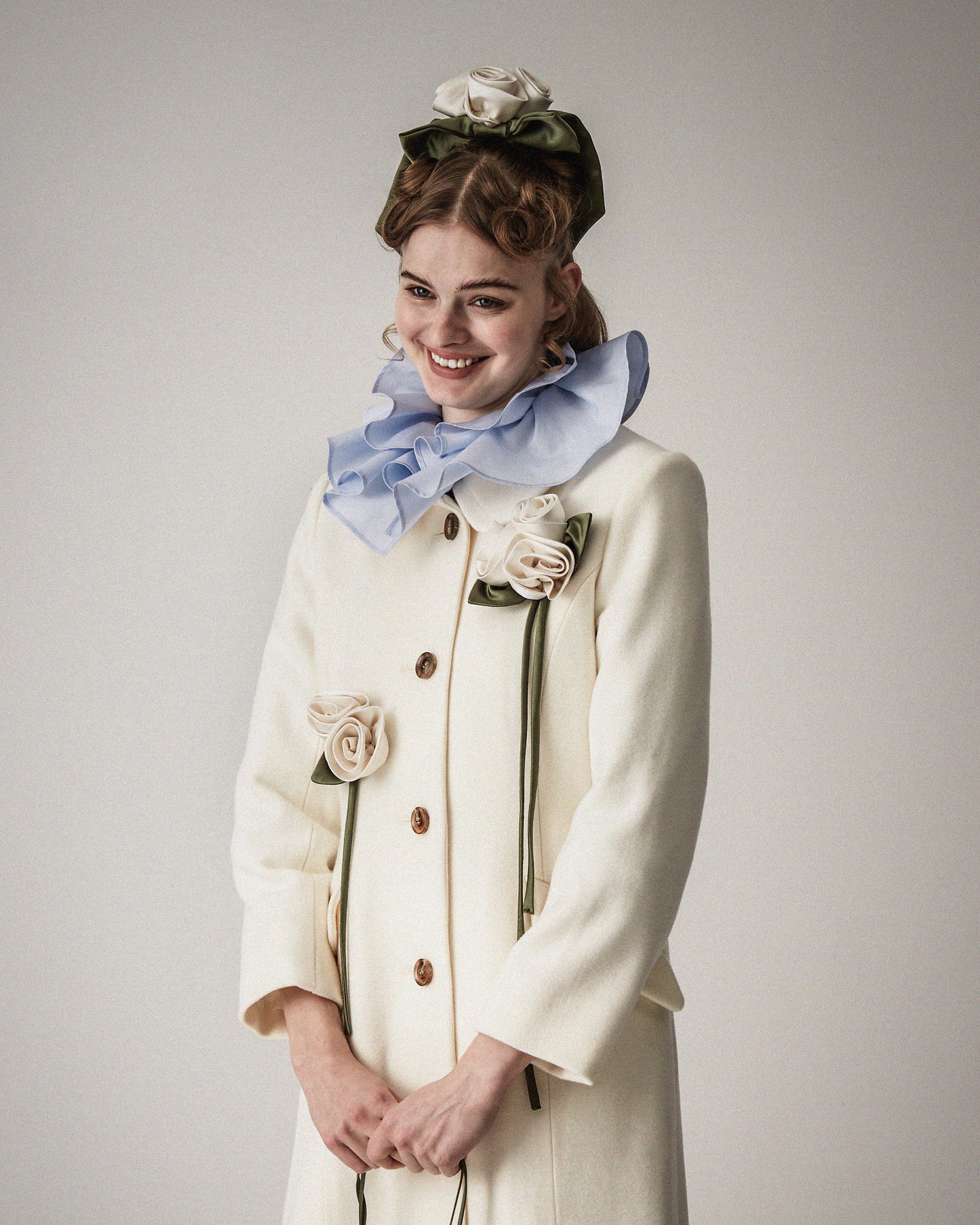 Satin Rose Barrette(Ivory)