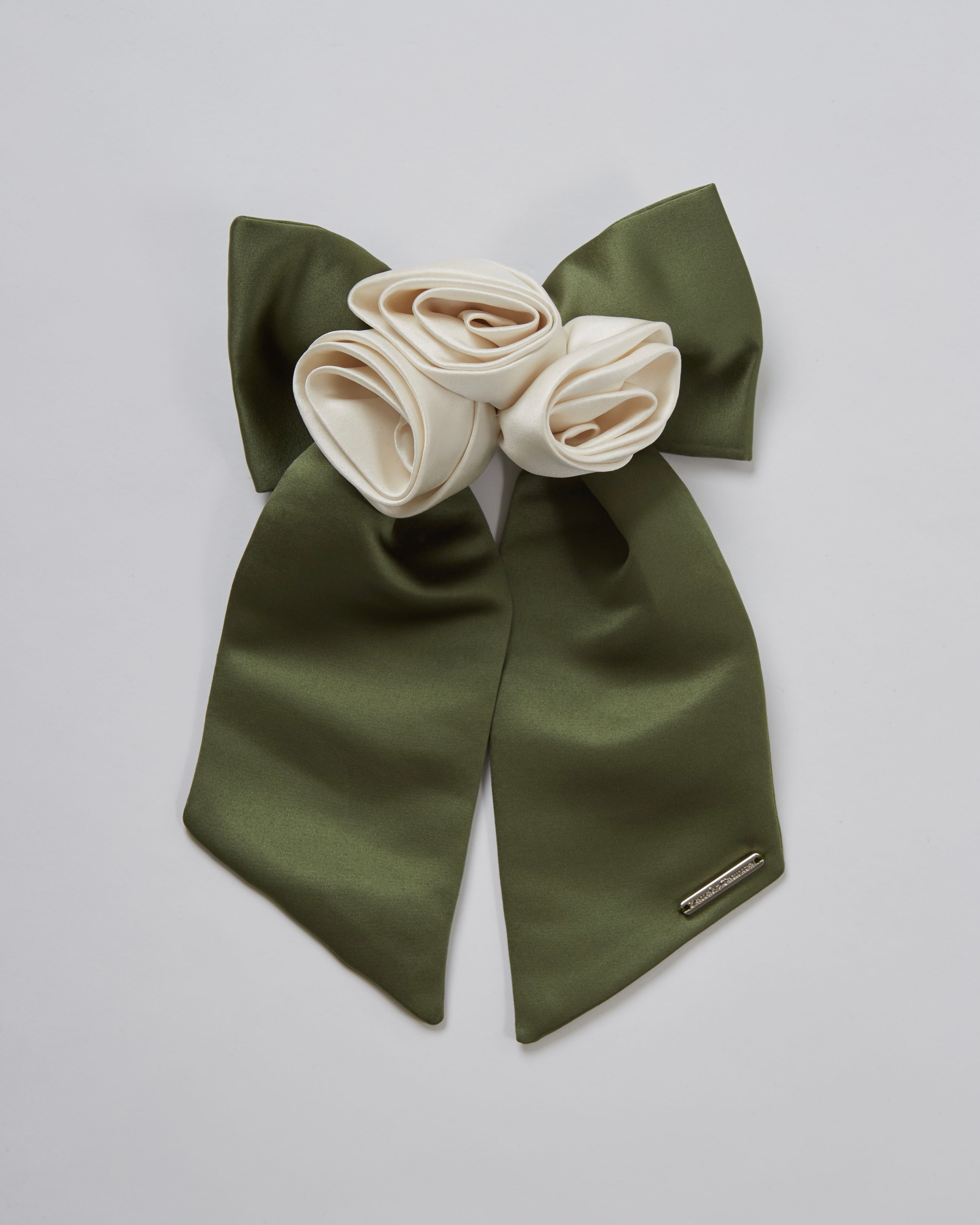 Satin Rose Barrette(Ivory) – Kanako Tamura