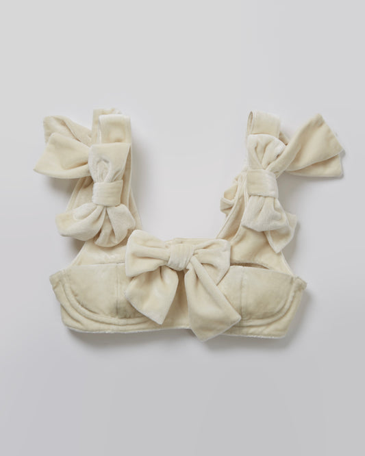 Velour Ribbon Bustier(Ivory)