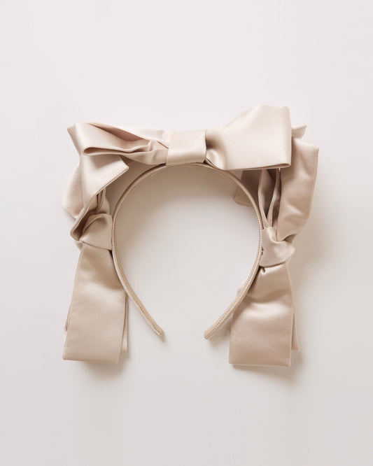 Satin Ribbon Headband(Beige)