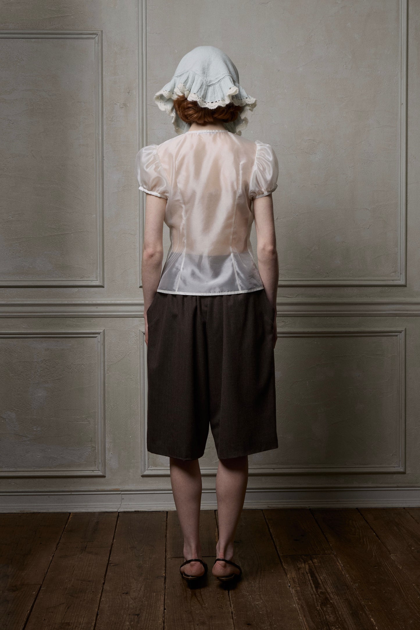 Striped Wool Layered Short Drawers(Brown)