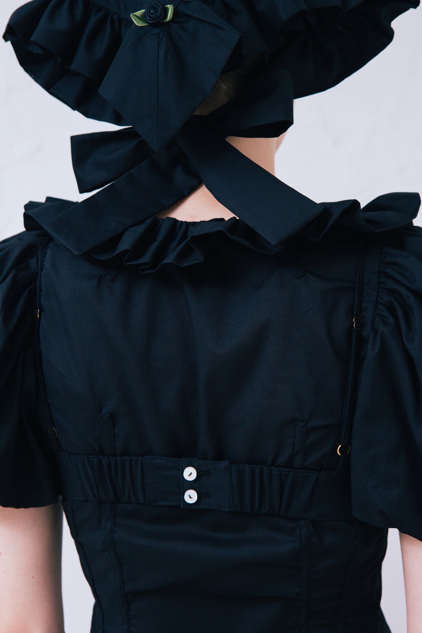 Cotton Corset Blouse(Black)