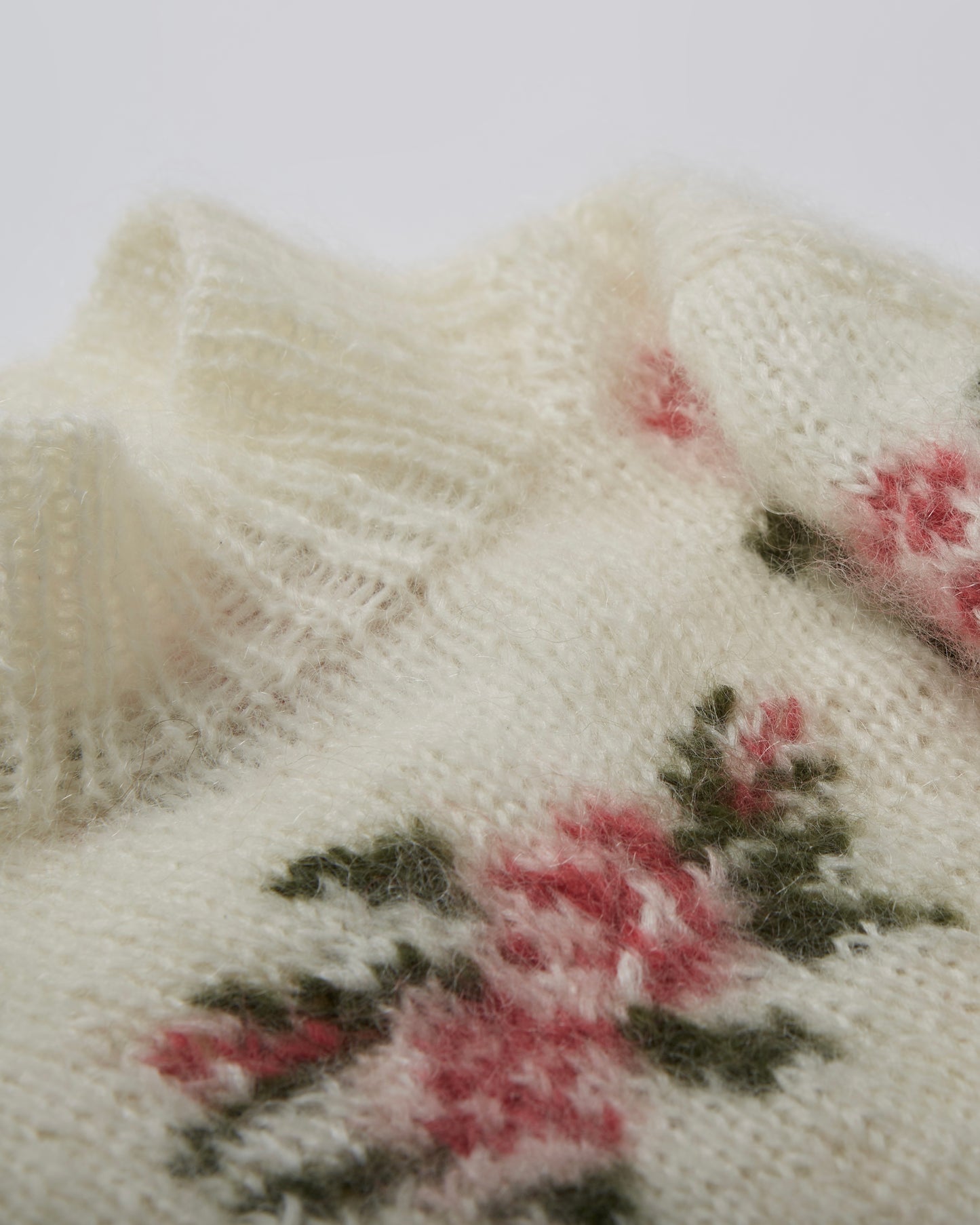 [数量限定]Floral Hand-knit Sweater(Pink)