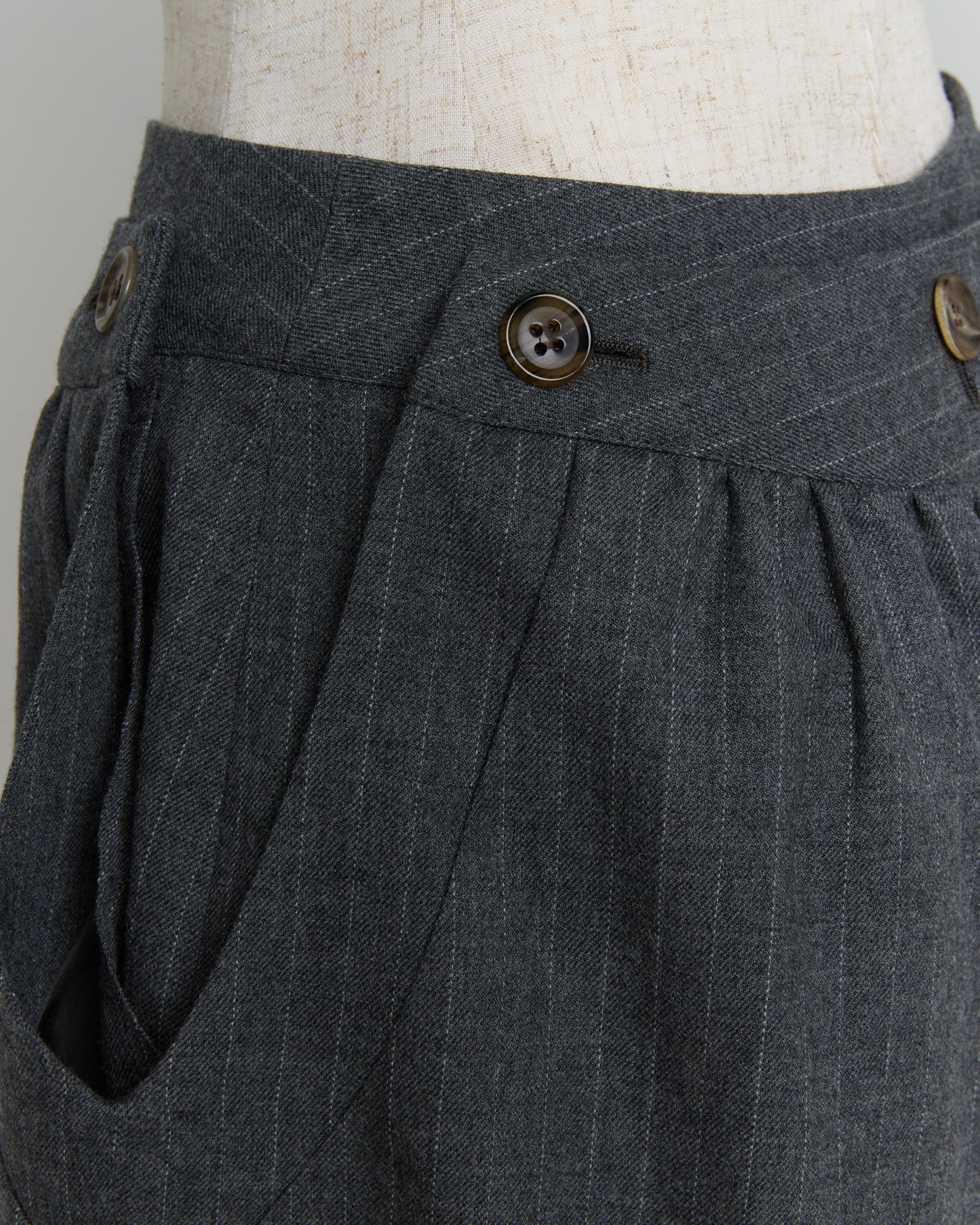 Striped Wool Layered Long Drawers(Gray)