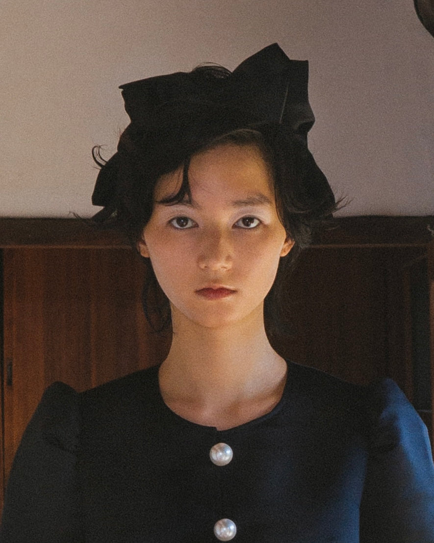 Satin Ribbon Headband(Black)