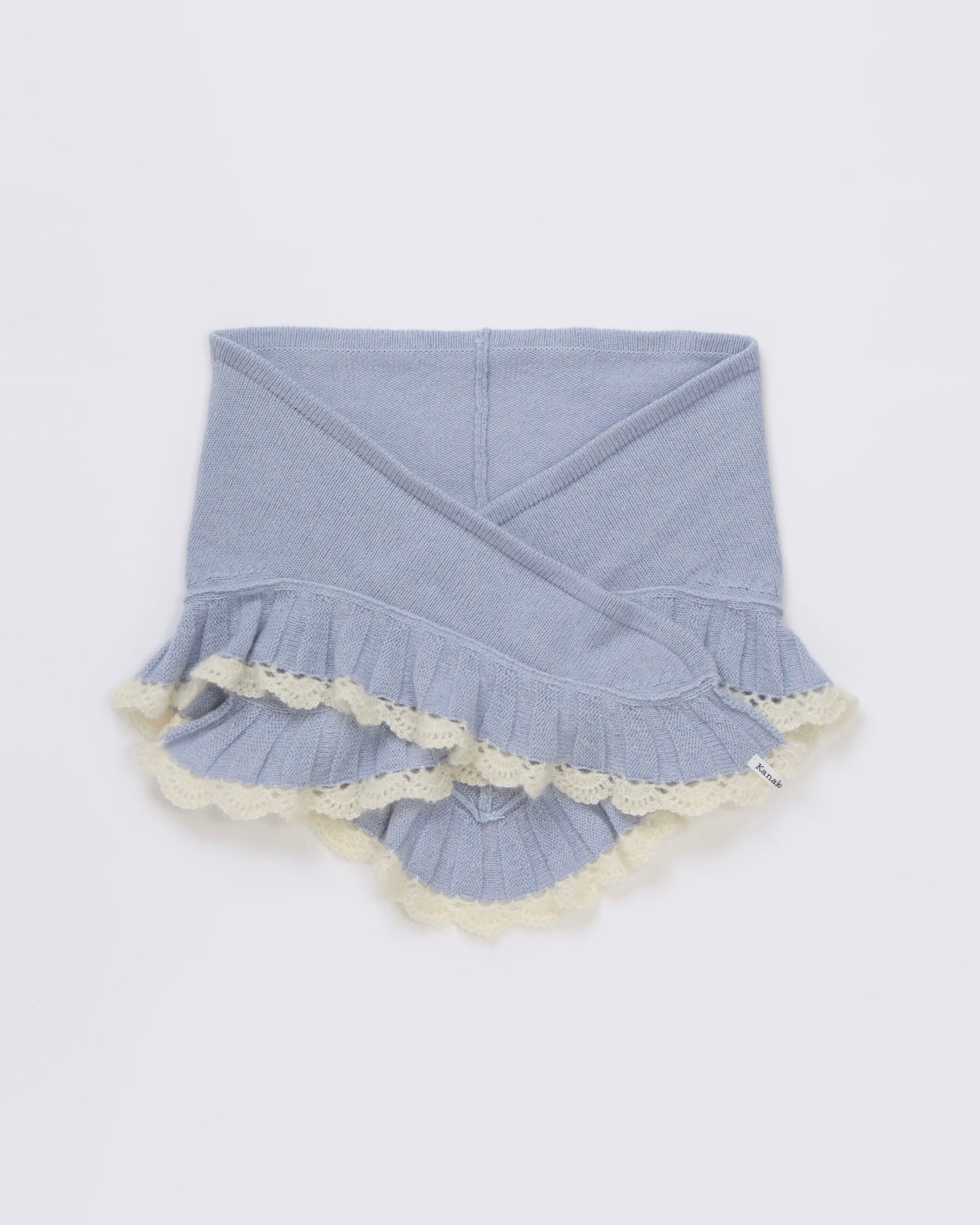 Ruffle Knit Stole(Light Blue)