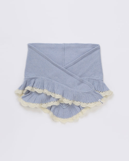Ruffle Knit Stole(Light Blue)