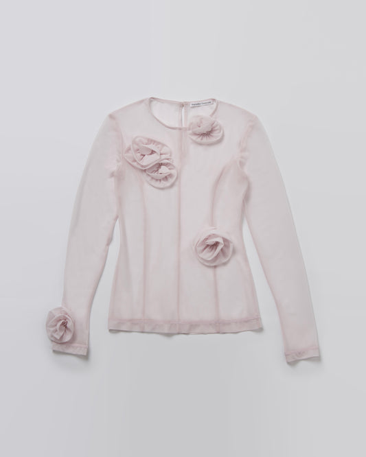 Sheer Roses Tops(Pink)