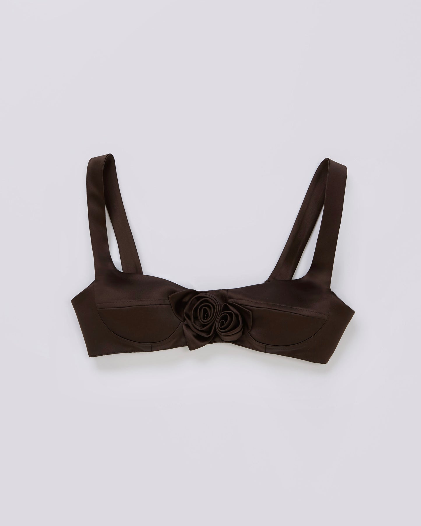 Satin Rose Bra(Brown)