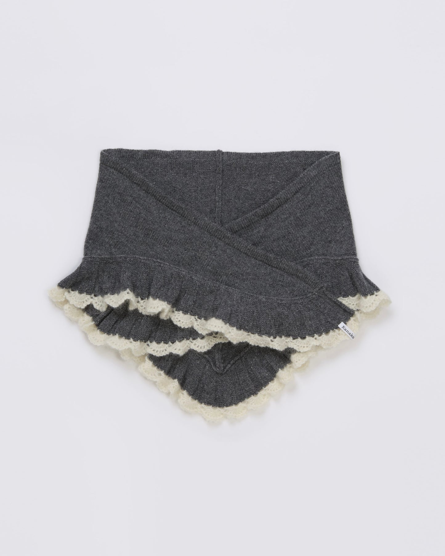 Ruffle Knit Stole(Gray)