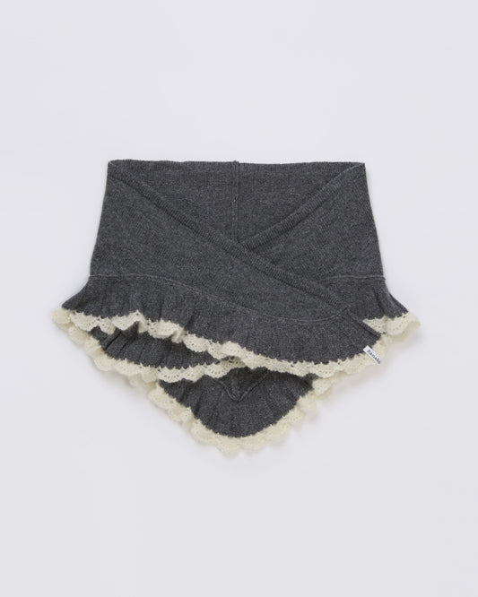 Ruffle Knit Stole(Gray)