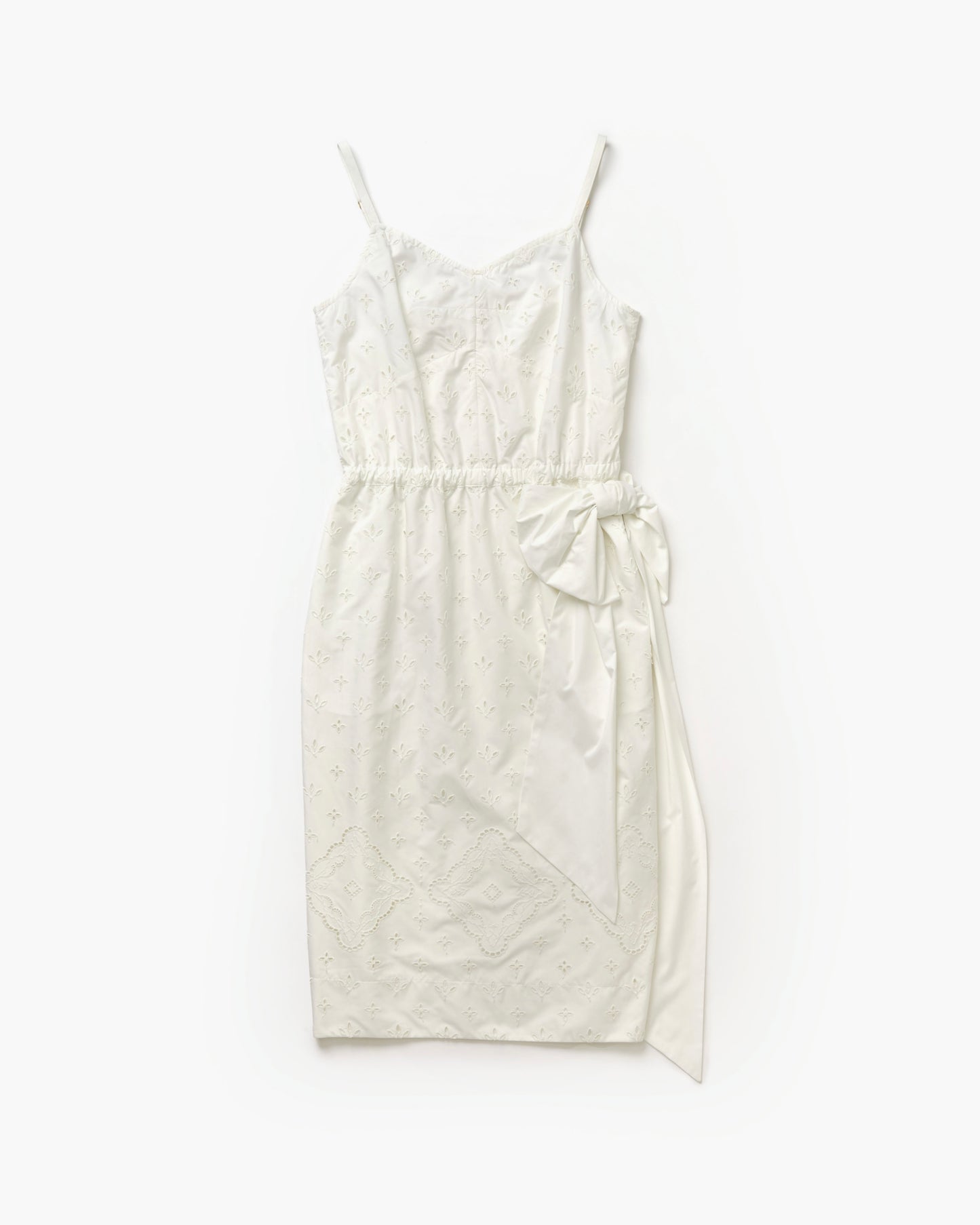Taffeta Eyelet Lace Cami Dress(White)