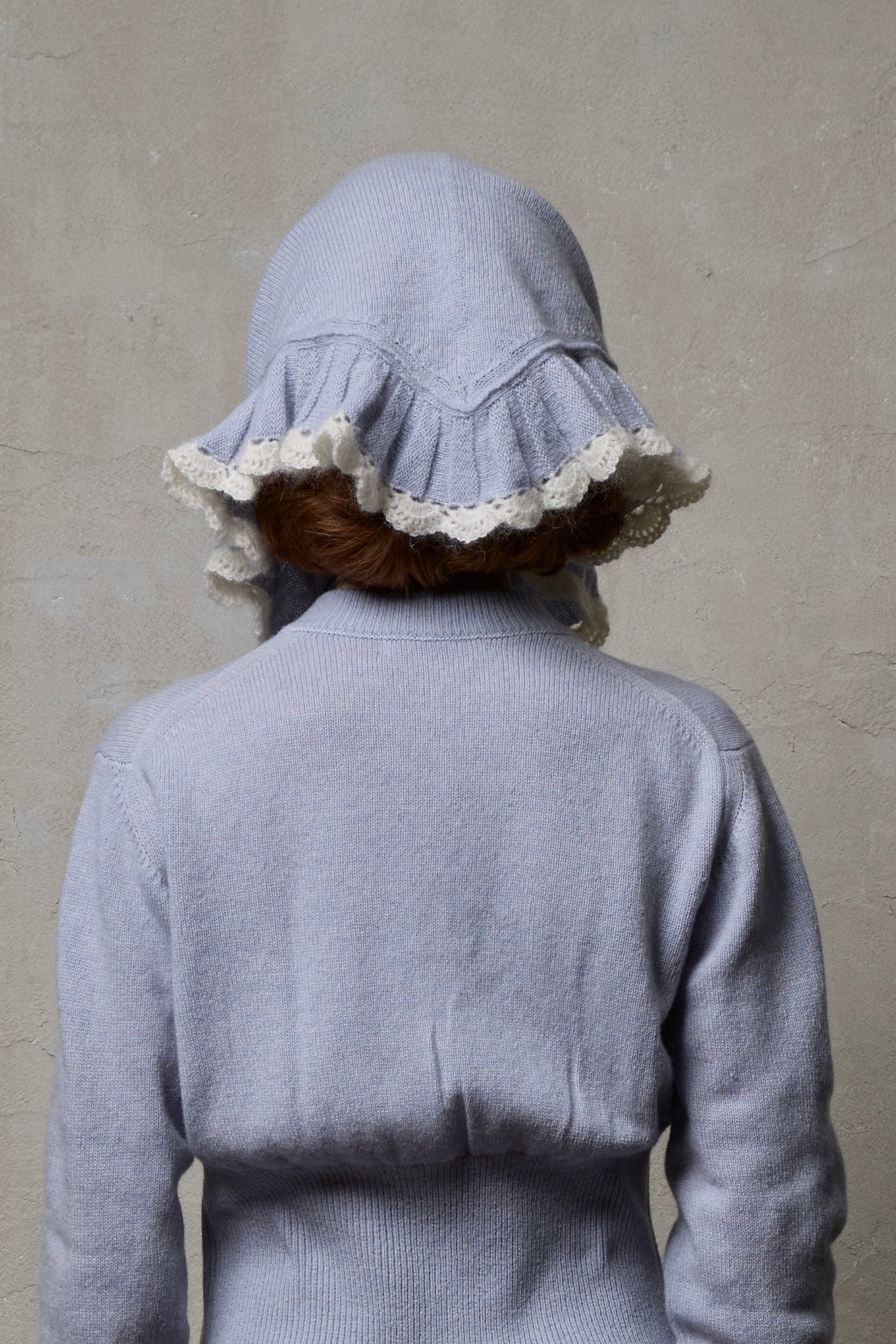 Ruffle Knit Stole(Light Blue)