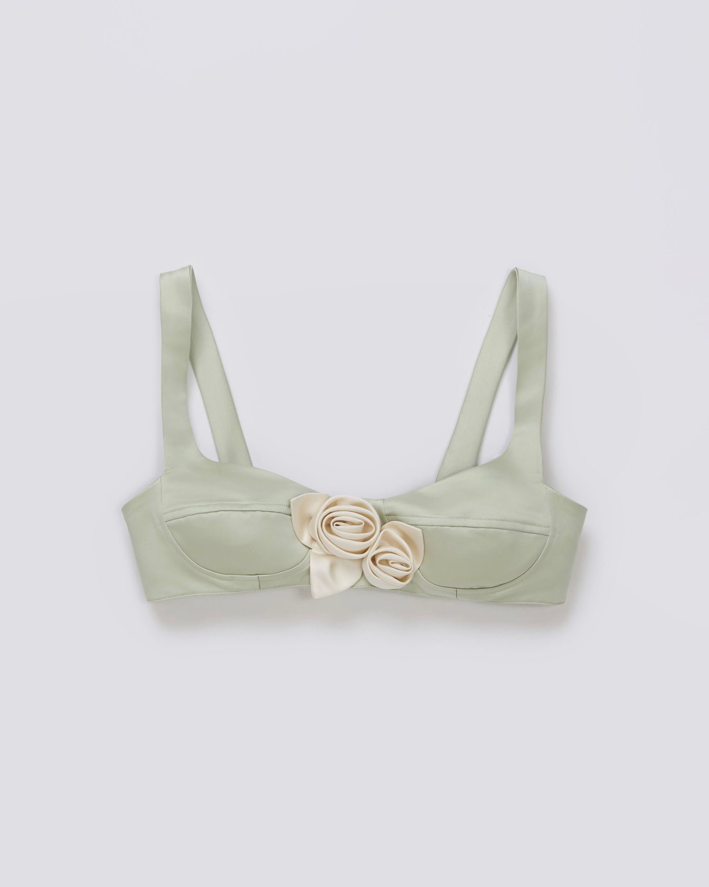 Satin Rose Bra(Green)