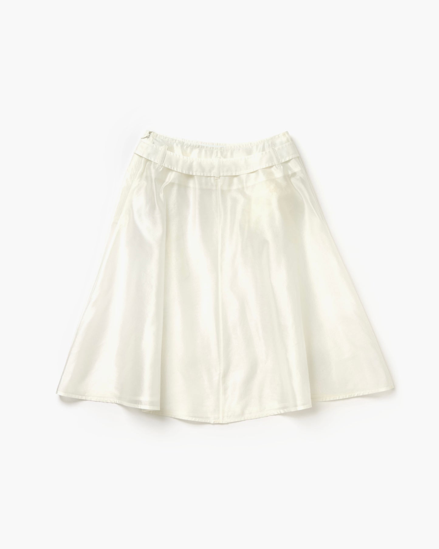 Silk Organza Rose Belt Skirt(White)