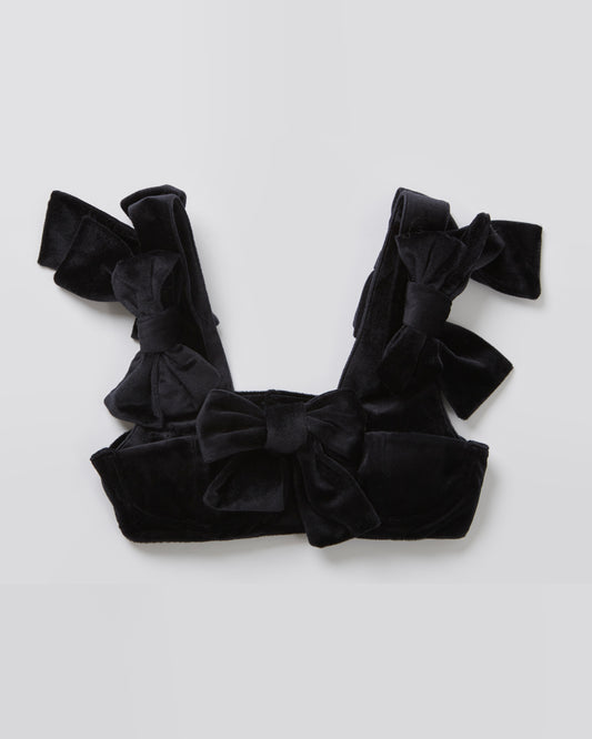 Velour Ribbon Bustier(Black)