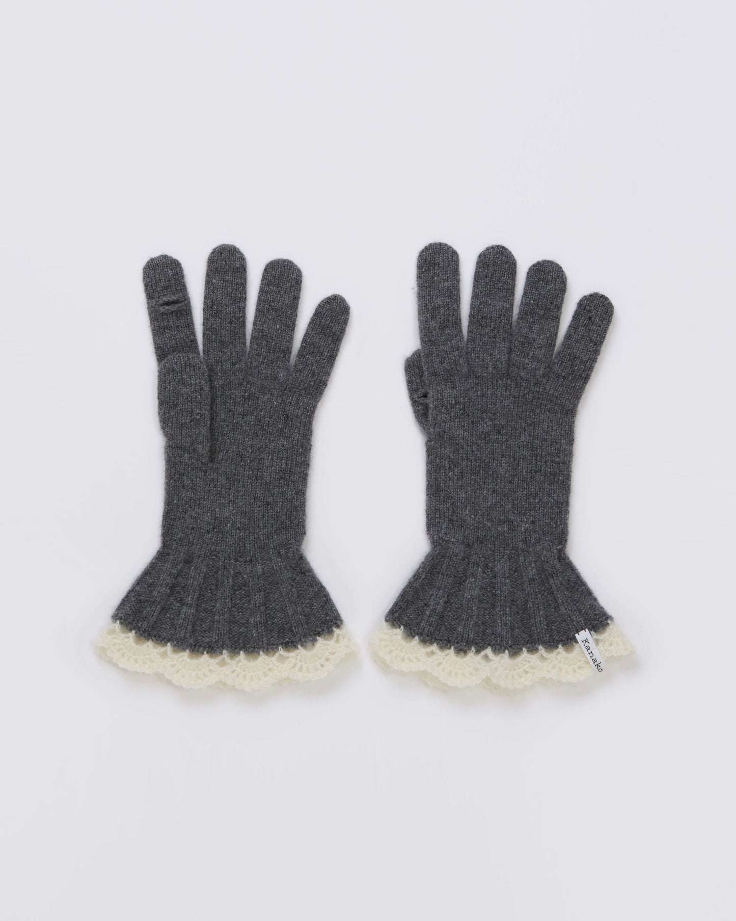 Ruffle Knit Gloves(Gray)