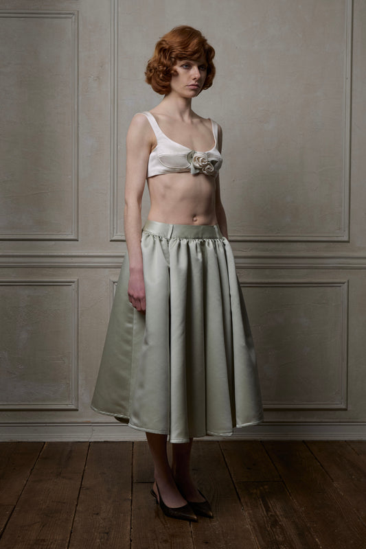 Satin Rose Bra(Ivory)