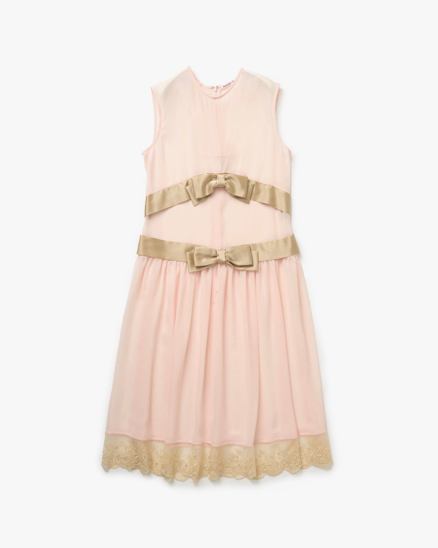 Chiffon Bow Belt Dress(Pink)