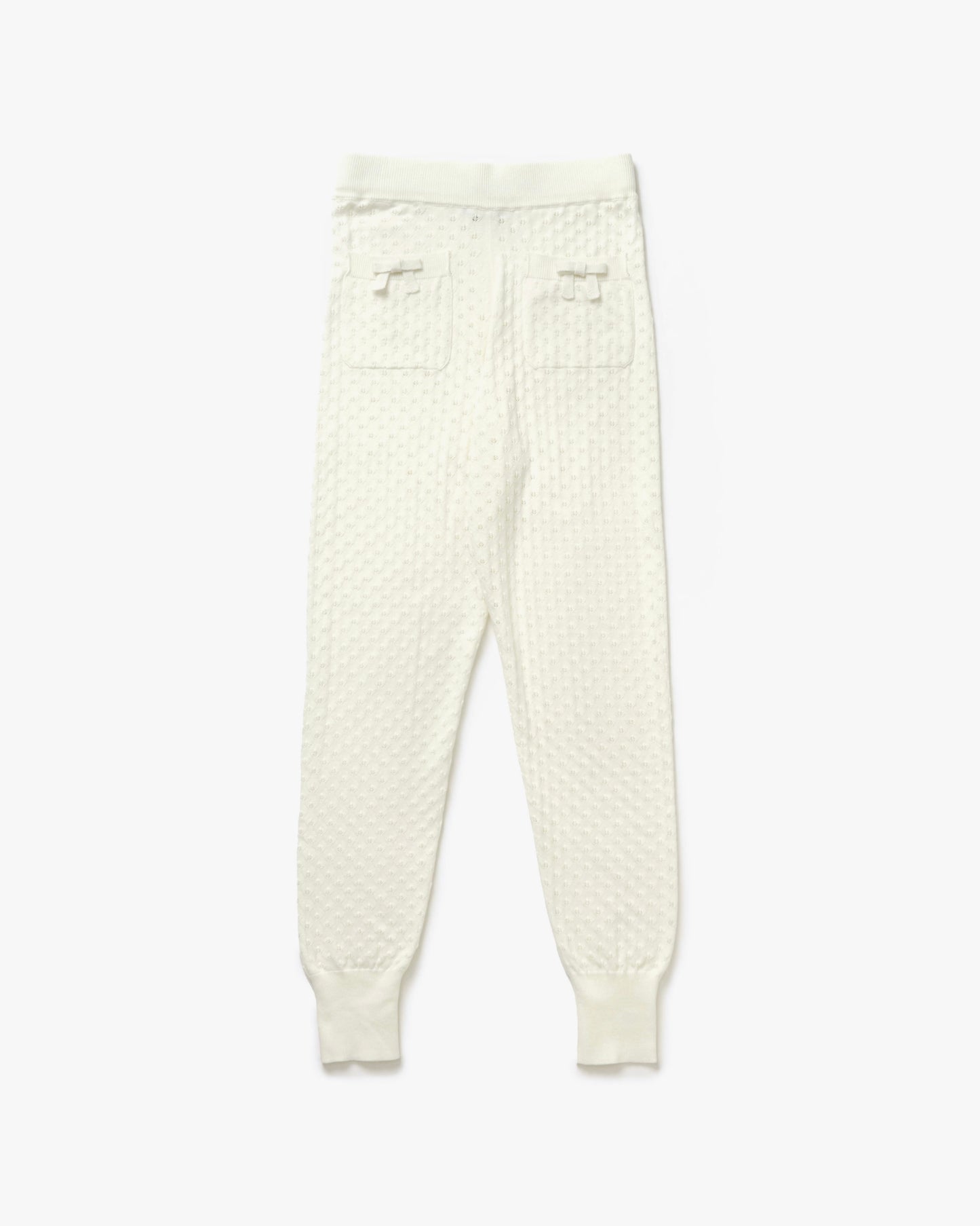 Cotton Bow Knit Leggings(White)