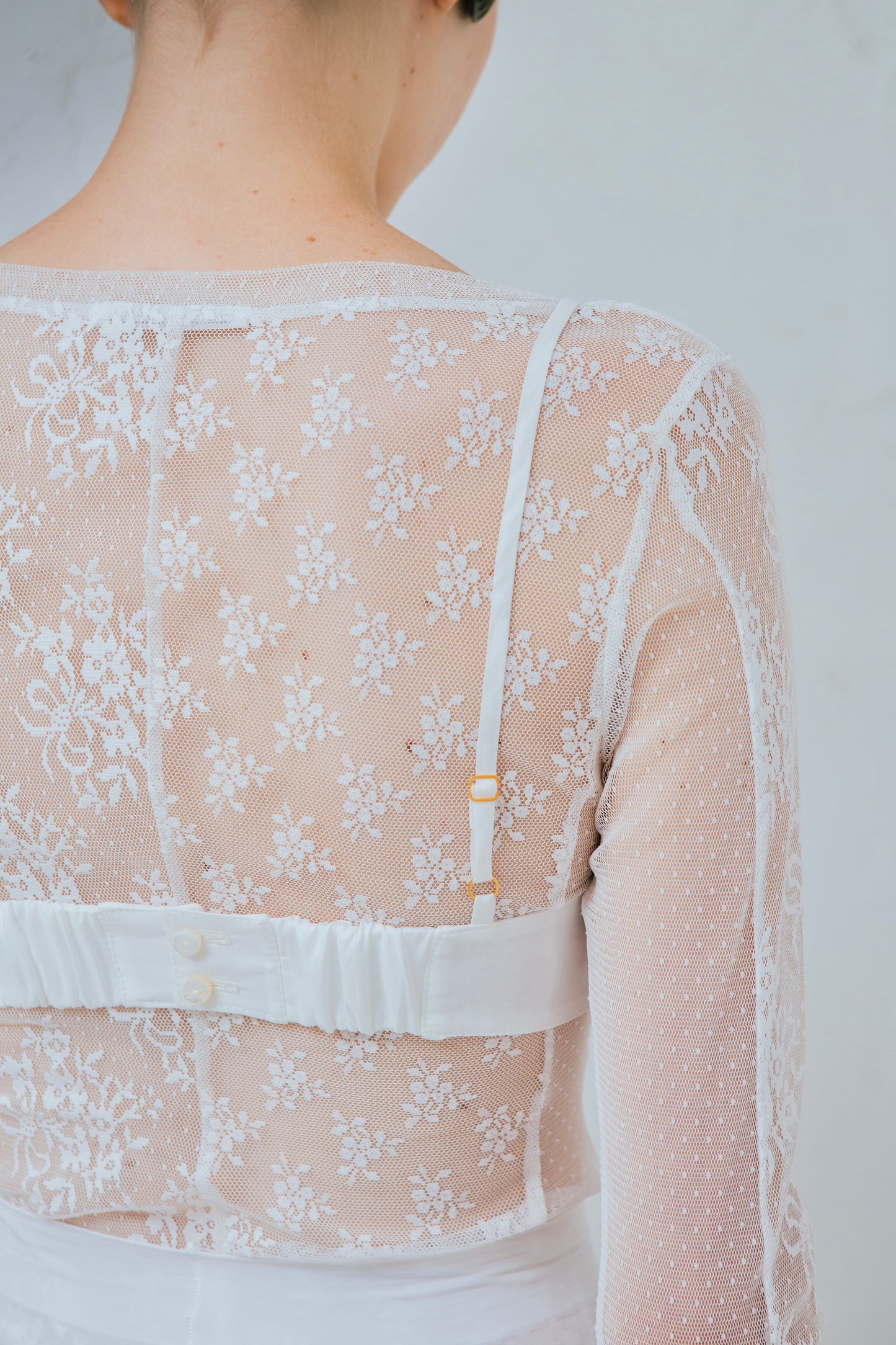 【即売品】Round Neck Lace Patchwork Tops