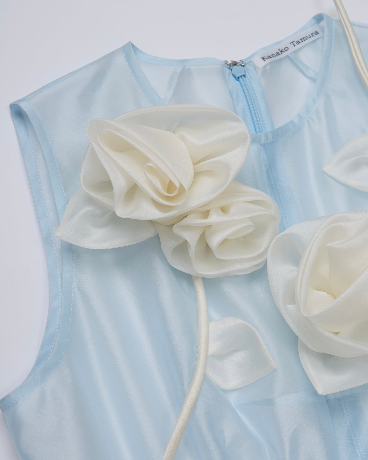Silk Organza Rose Garden Dress(Light Blue)