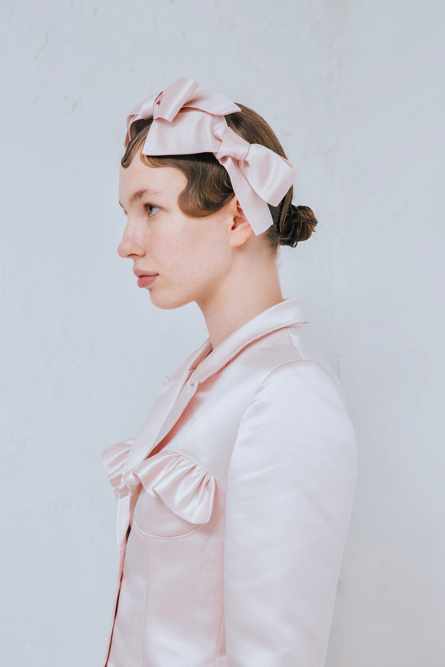 Satin Ribbon Headband(Pink)