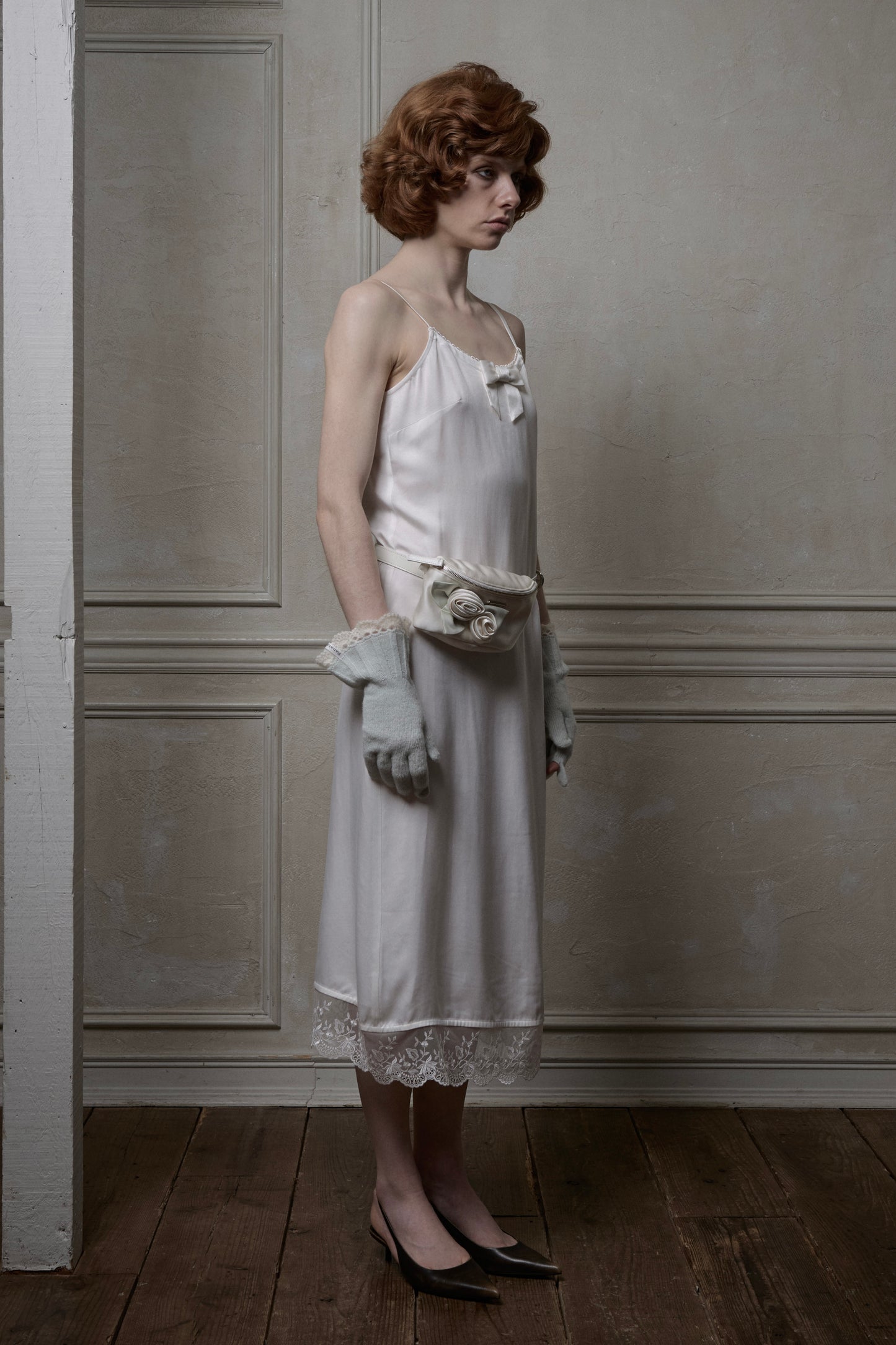 Bow Lingerie Dress(White)