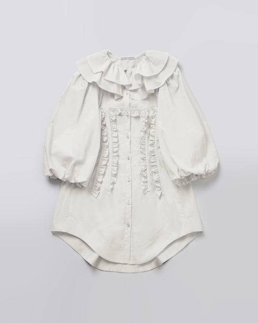 Cotton Short Nightdress(White)