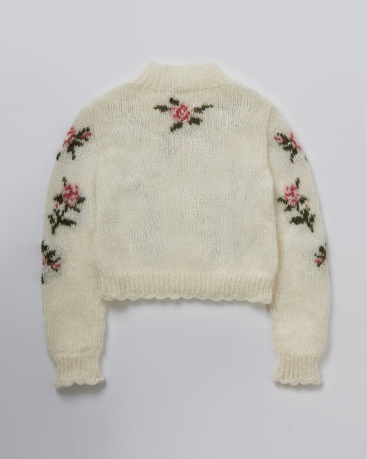 [数量限定]Floral Hand-knit Sweater(Pink)