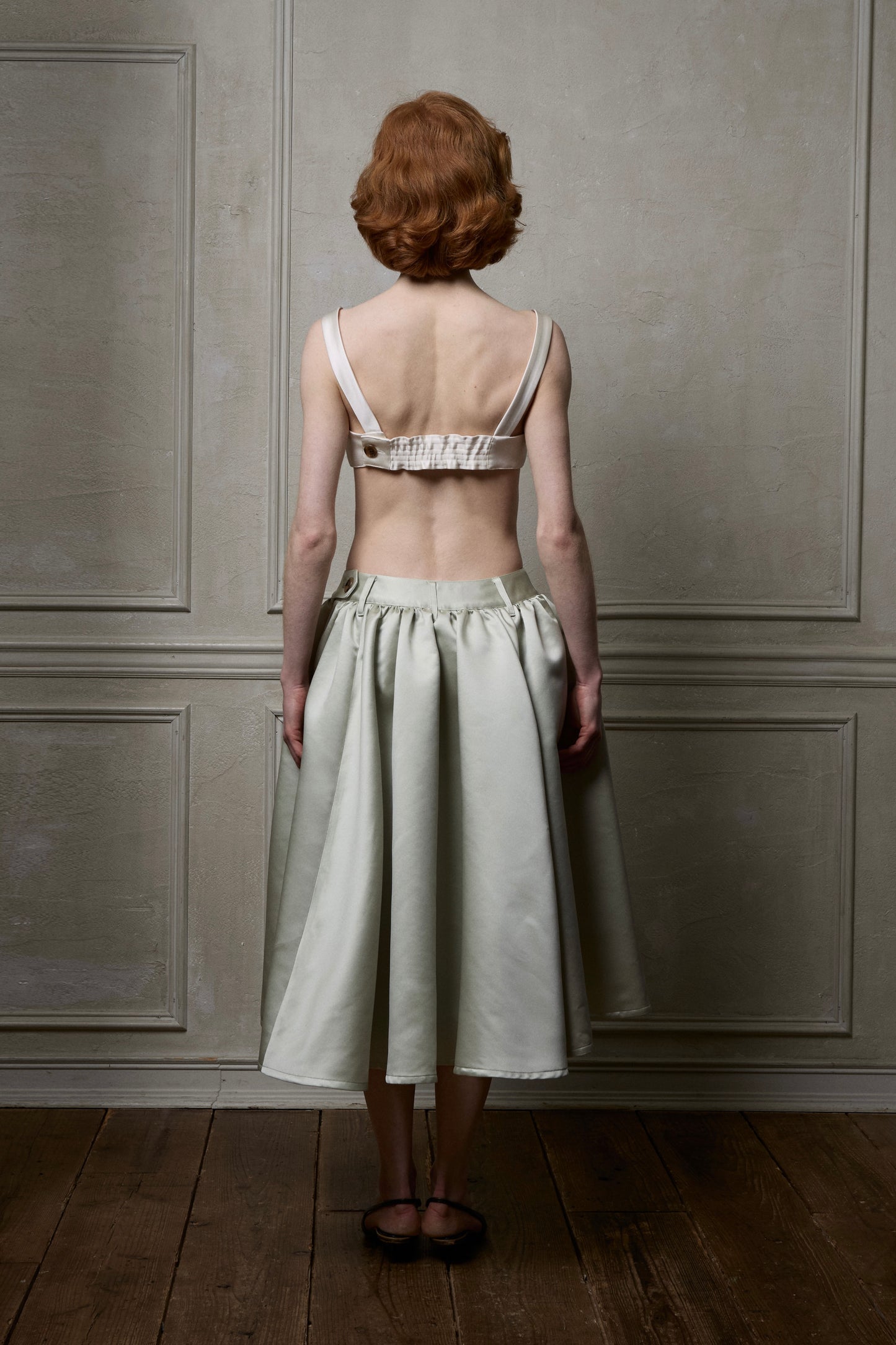 Satin Rose Bra(Ivory)