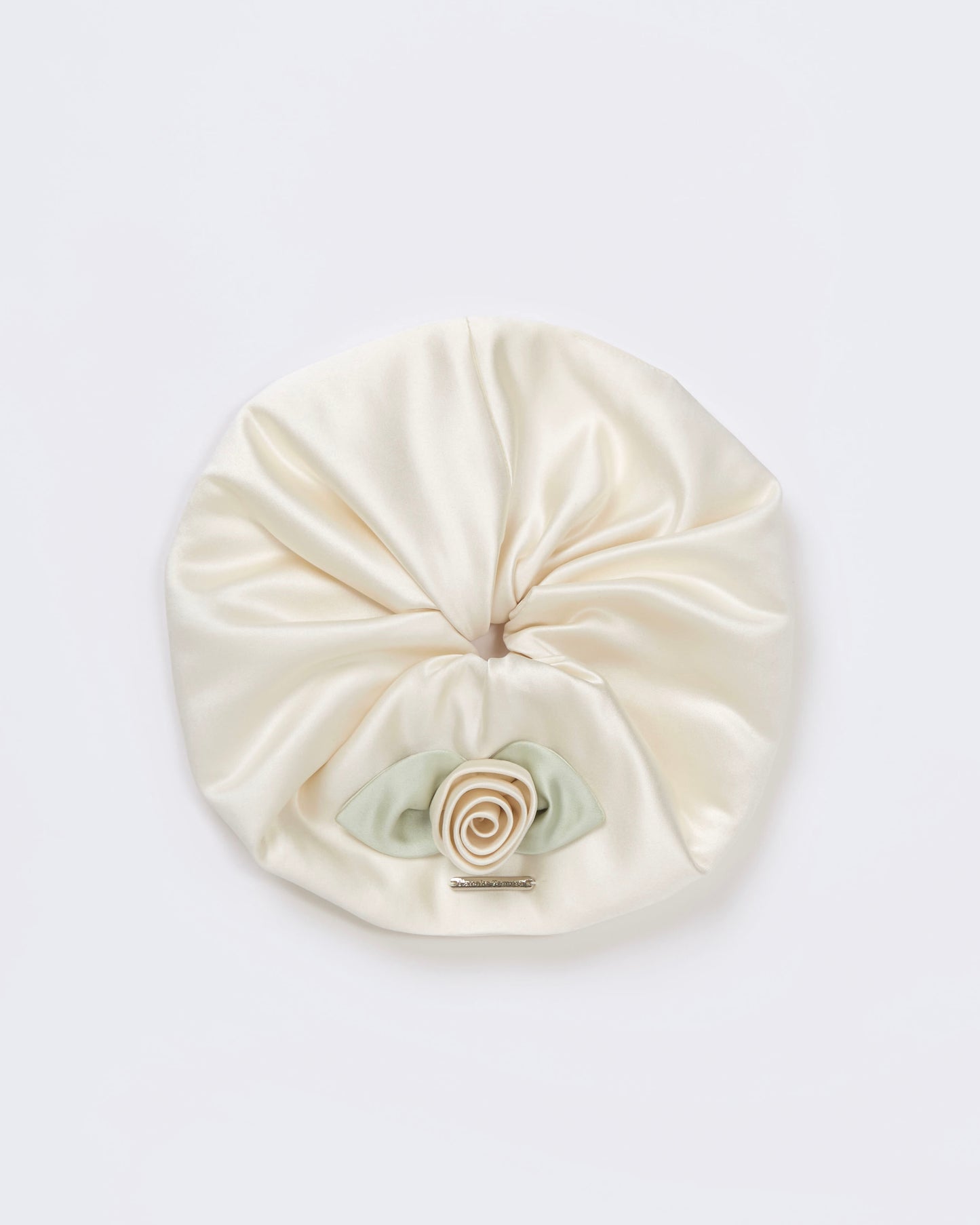 Satin Rose Scrunchie(Green)