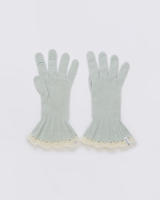 Ruffle Knit Gloves(Mint)