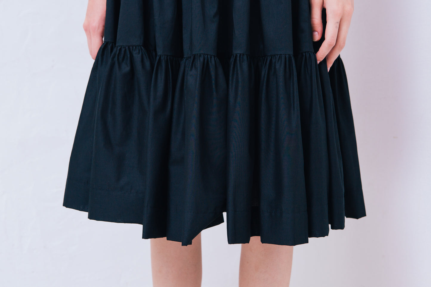 Cotton Gathered Skirt(White)