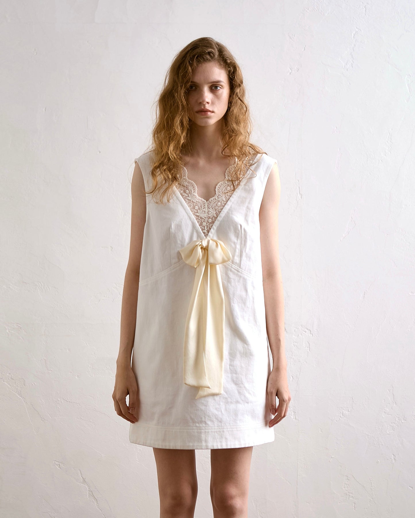 Denim Lingerie Dress(White)